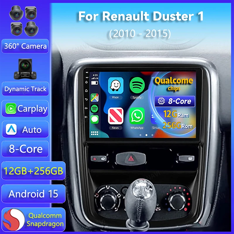 Android 15 Carplay Auto Auto Radio Für Renault Duster 1 2010 2011 2012 - 2015 Multimedia GPS Player Stereo kopf Einheit Drahtlose DSP Image