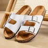 Heißer Verkauf Sommer Kork Schuhe Für Männer Weiß Offene spitze Hausschuhe Frauen Outdoor Strand