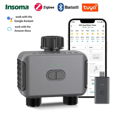 Insoma Neue Zigbee/Wifi Smart Wasser Timer 1/2 Möglichkeiten Garten Tropf Bewässerung Bewässerung System Sprinkler Programmierer Werkzeuge IPX5