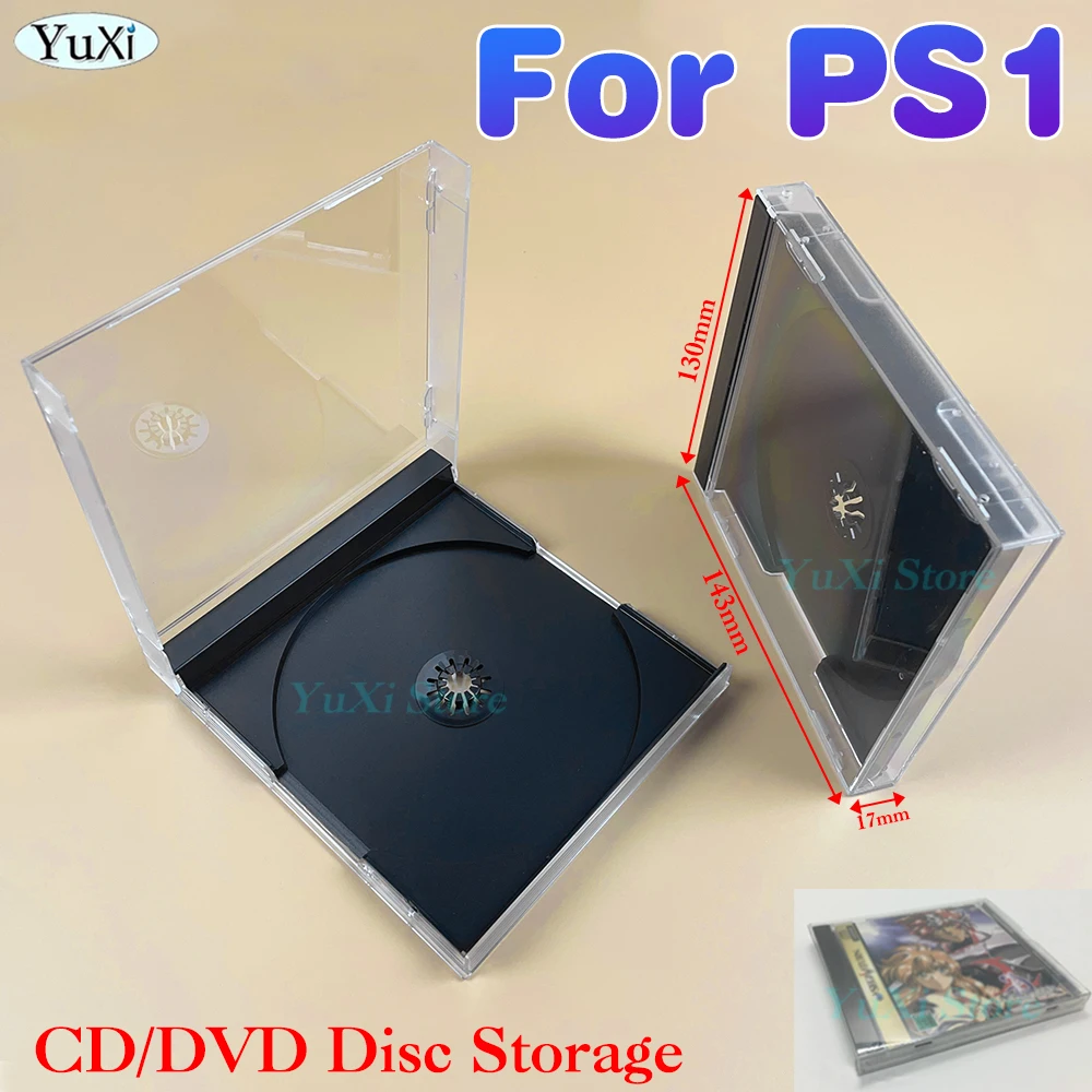1Pc For PS1 CD DVD Game Disc Storage Shell Transparent Single Disc Storage Bracket Box Case For PlayStation 1 Protective Box