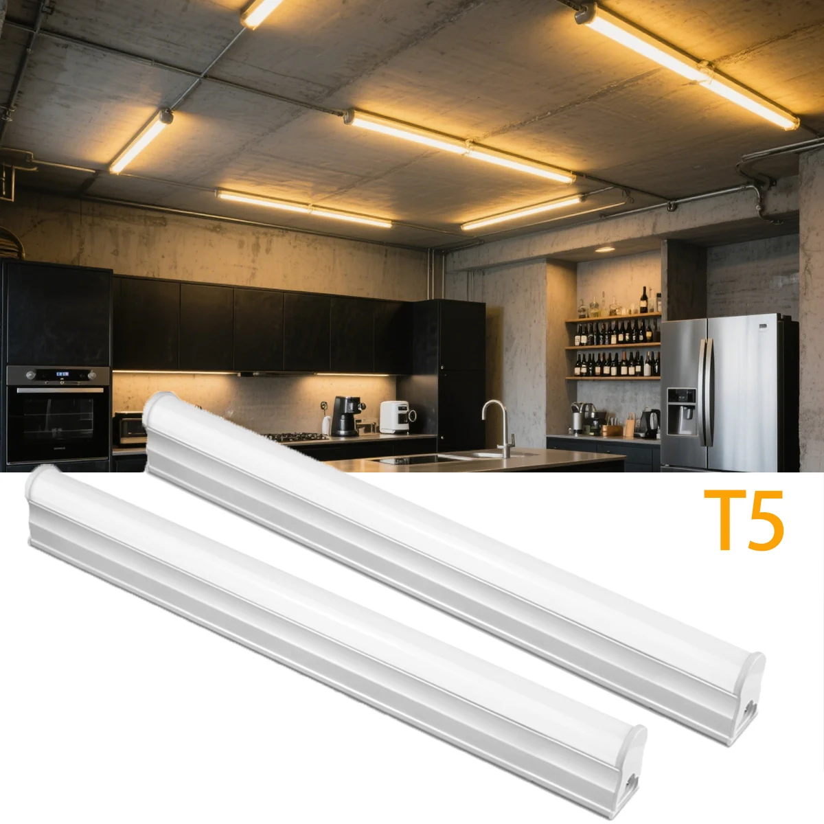 50 cm T5 LED-Lichtleiste, 15 W, integrierte Wandleuchte, Garage/Shop/Büro-Dekorbeleuchtung, AC 85 V–265 V Röhre, fluoreszierender Ersatz