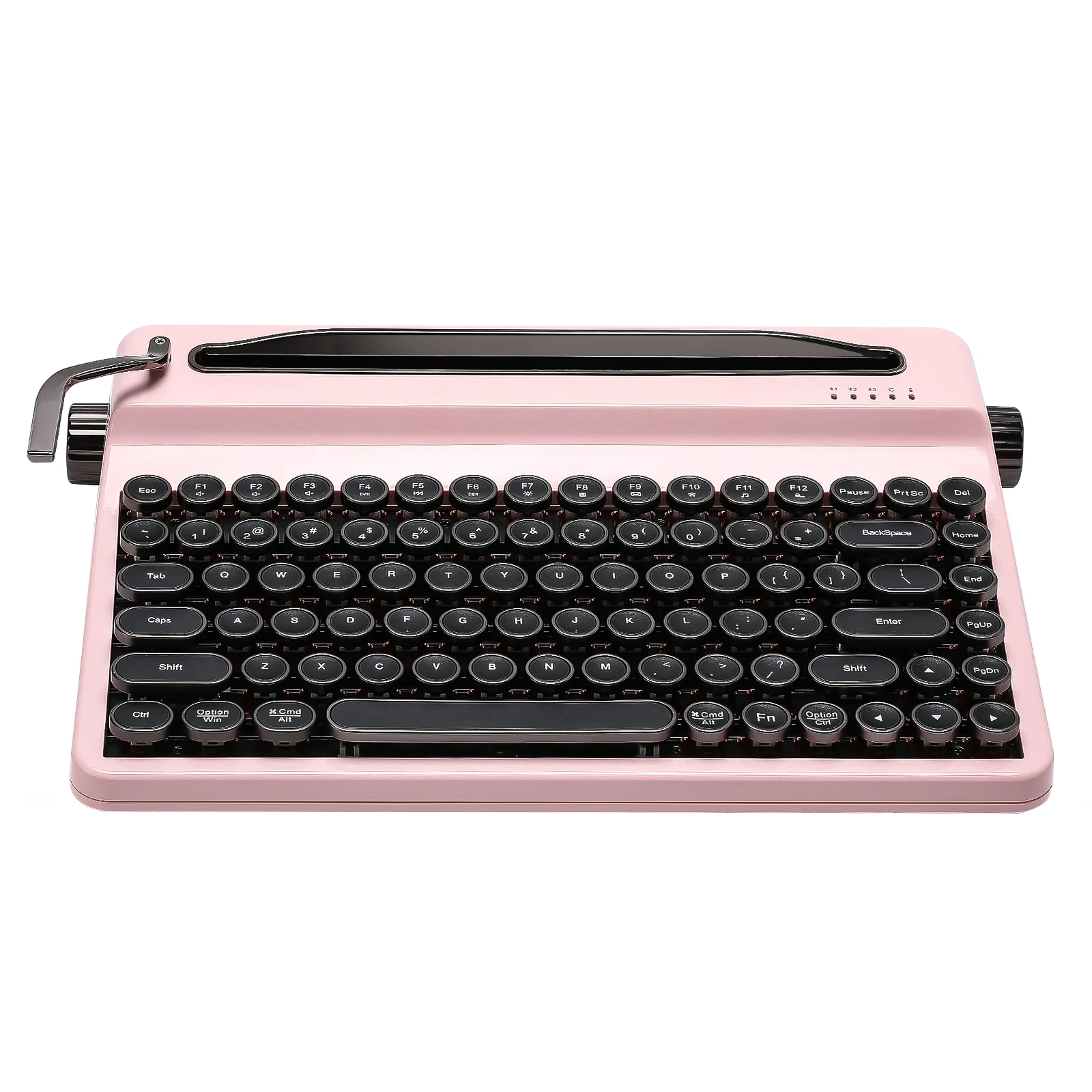 YUNZII QL75 Rosa Schreibmaschine Mechanische Tastatur, QMK/VIA Benutzerdefinierte RGB Hot-Swap Retro Wireless Tastatur für Mac/Win, runde Tastenkappen Image