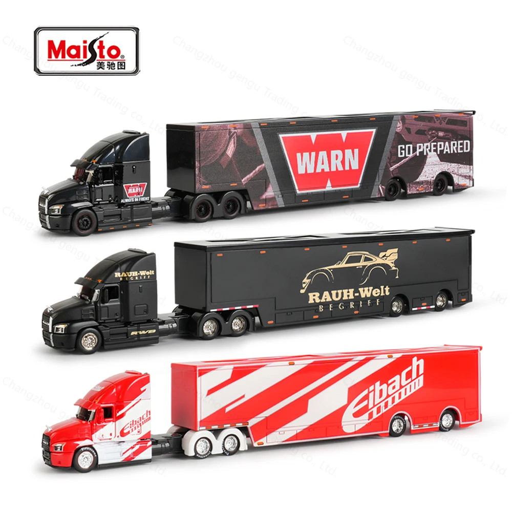 Maisto 1:64 Mack Anthem Trailer Haulers Container Statische Druckgussfahrzeuge Sammlerstücke Hobbys Modellauto Spielzeug Image