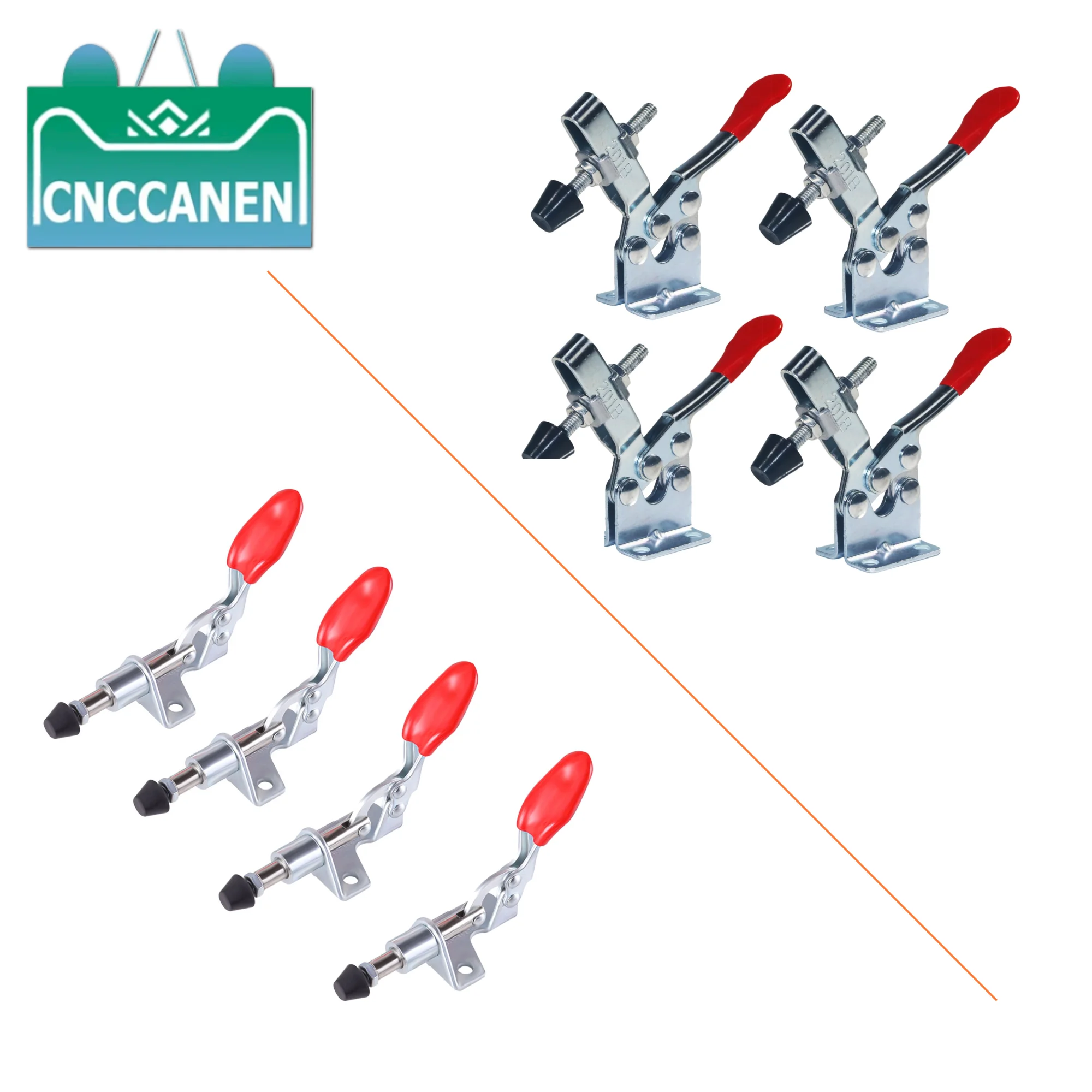 4PC GH-201B /GH-301AM Toggle Horizontale Klemme Antislip Rot Horizontale Klemme Schnell Release Werkzeug Hand Werkzeuge Für Werkbank