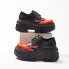 Große Größe Damen 2025 Neue Plattform Herren Orange Kleine Leder Punk Sneakers Schuhe 8 cm