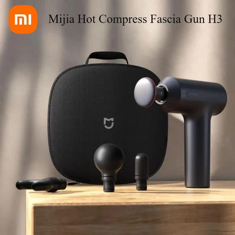 Xiaomi Mijia Heiße Kompresse Faszienpistole H3 Tragbare Muskelmassagepistole 25 kg Schub Bürstenloser Motor 4 Massageköpfe zum Entspannen Image