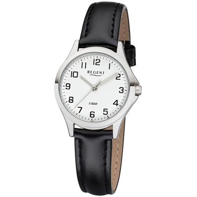 Quarzuhr REGENT, schwarz (schwarz, weiß), Armbanduhren, Damen, Armbanduhr, Damenuhr, Flexband, Zugband, Edelstahlarmband Image