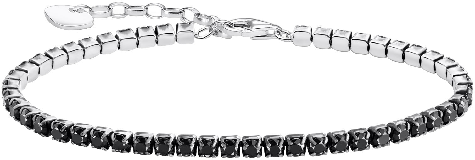 Tennisarmband THOMAS SABO "weiß oder schwarz, A2167-051-14-L21V, A2167-643-11-L21V" Gr. 21, silber (silberfarben, schwarz, schwarz), Armbänder, Damen, 21, Silber 925 (Sterlingsilber), mit Zirkonia (synth.) Image