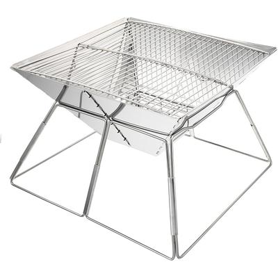 Stainless Steel Foldable Camping Grills Portable Wood Burning Charcoal Grill with Carrying Bag
