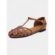 Women's Cream Closed-Toe Strappy Flats – Elegant Gladiator Style Sandals for Casual Wear, Work Summer Outings