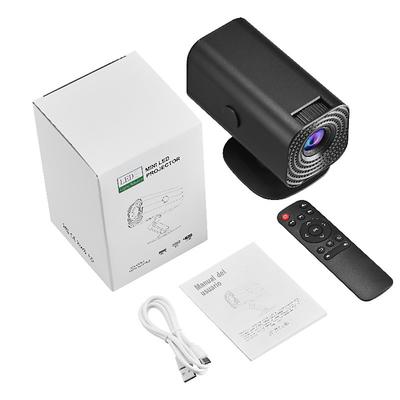 Mini Smart Projector 30000 Lumens, 1080P Support, 300 Display, 180° Rotation, Manual Focus, High Contrast, Intelligent Chip for Gaming