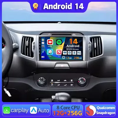 Android 14 Carplay Auto For KIA Sportage 2010 2011 2012 - 2016 Car Radio GPS Navigation 360 Camera 2