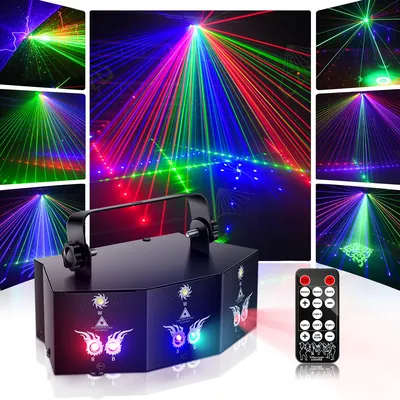 Datewink 9 Eyes RGB Stage Lights Effect 7CH DMX Control Stage Lighting Projector For DJ Disco