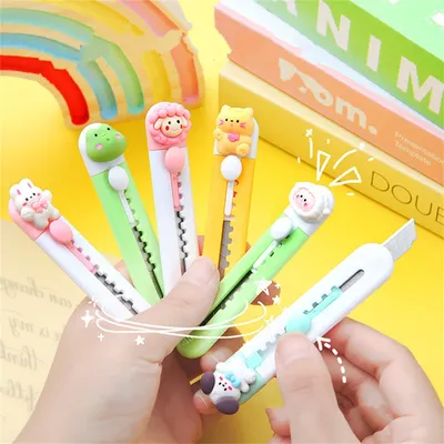 Cute Mini Utility Knife Retractable Portable Letter Opener Kawaii Home Office School Student Art