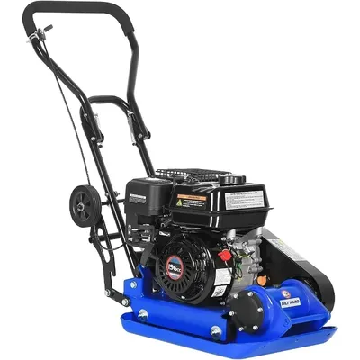 Plate Compactor Rammer, 6.5HP 196cc Gas Engine 5500 VPM 2500 lbs Compaction Force, 21 x 14.5 inch