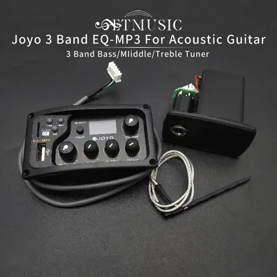 JOYO EQ-MP3 3Band EQ with Tuner and MP3 Player Acoustic Guitar MP3 Equalizer Music Volume Bass