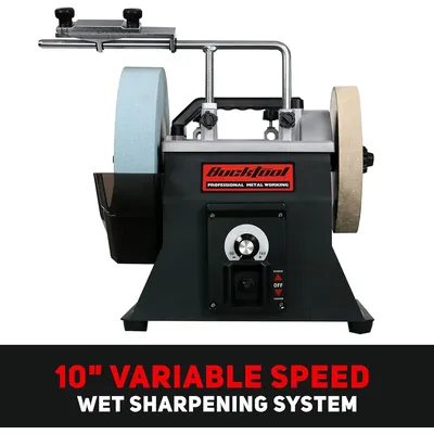 10-Inch Variable Speed Wet Sharpening System, 1.2-Amp Two-Direction Water Cooled Wet Stone Grinder