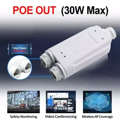 Two Port Outdoor Waterproof POE Repeater IP66 10/100Mbps 1 to 2 PoE Extender with IEEE802.3af/at 48V