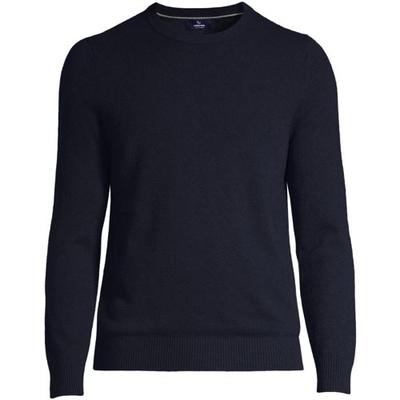 Tall Crew Neck Cashmere Jumper, Men, size: 38-40, big and tall, Blue, Cashmere, by Lands' End