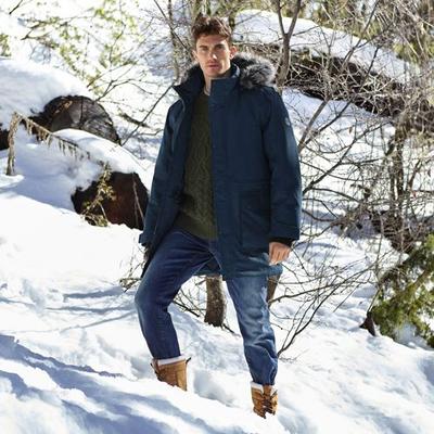 Waterproof Expedition Down Parka, Men, size: 46-48, regular, Blue, Polyester, by Lands' End