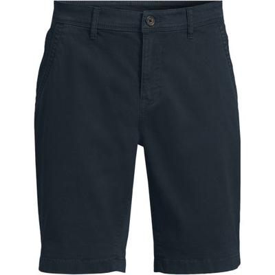 Stretch Chino Shorts, Slim Fit, Men, size: 36, regular, Blue, Cotton-blend, by Lands' End