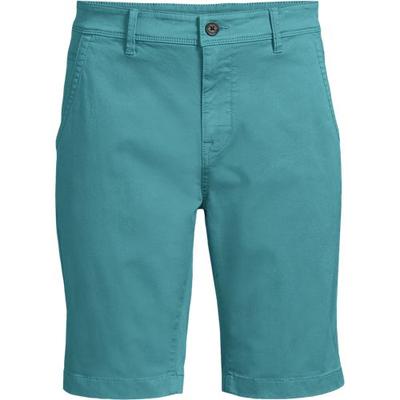Stretch Chino Shorts, Slim Fit, Men, size: 42, regular, Green, Cotton-blend, by Lands' End