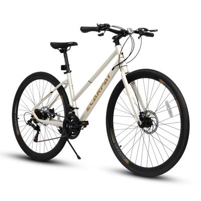 700C Lightweight Commuter Road Bike with 21 Speed Bicycle, Disc Brakes Aluminum Alloy Frame for City Rides and Student Travel