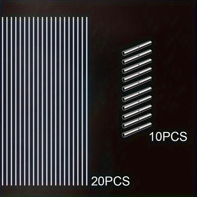 TEMU 30pcs Garden Stake, 20pcs 39.37inch White Fiberglass, 10pcs Connector, Durable And Bent, Uv And Frost Resistant, For Greenhouse And Vegetable Garden Image