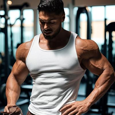 TEMU Men' Tank Top, Active Crew Neck Slim-fit Sleeveless Top, Men's Clothing For Summer Outdoor Image