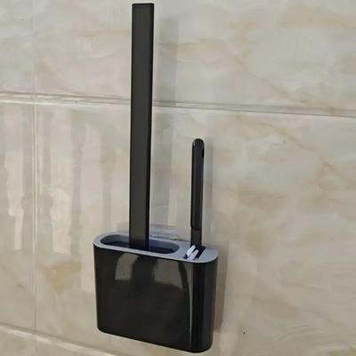 TEMU Wall-mounted Toilet Brush Set With Soft Bristles And Long Handle- Multi-functional, No Power Needed, Essential Bathroom Cleaning Tool Image