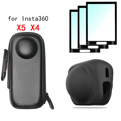 TEMU For X5 Storage Bag + Screen Protector Film + Lens Cap Protective Cover For 360 X4 X5 Camera Accessories Image