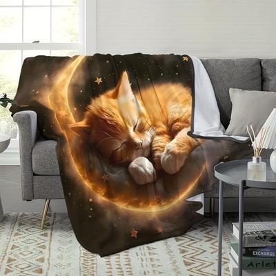 TEMU 1pc Flannel Fleece Blanket - Allergy-free, , , Washable, - For Sofa, , , - And , 200-250gsm Image
