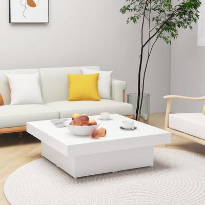 TEMU Coffee Table White 90x90x28 Cm Wood Material Image