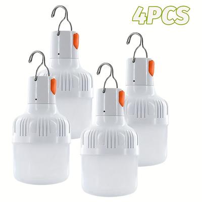 TEMU 4pcs Handheld Flashlight, Outdoor Usb Rechargeable Flashlight With Ipx4 Led Bulbs, Portable Lantern Night Light, High Brightness Light For Emergency, Adventure, Camping, Fishing Image