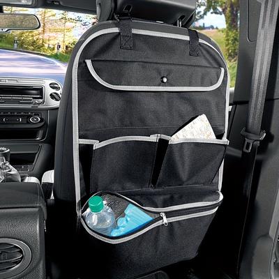 TEMU 1pc Car Seat Back Storage Bag, Vehicle Hanging Pouch Thermal Storage Bag, Multifunctional Car Organizer For Travel And , Anti-kick Mat Image