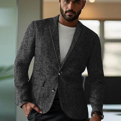 TEMU Latest Trendy Spring Lightweight Suit Jacket For Men, Stylish And Casual, Wrinkle-free Outerwear. Image