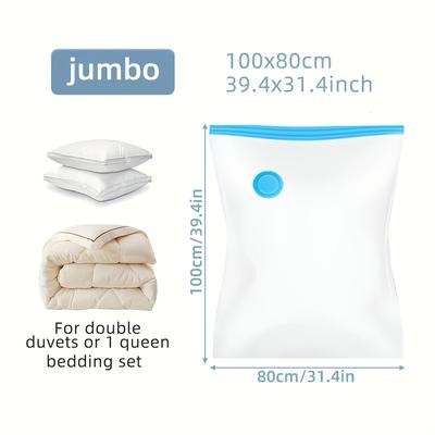 TEMU 4pcs Vacuum Storage Bags - Thickly Sealed Moving Bag, Suitable For Clothes, Blankets, Shirts - Ideal For Dormitories And Wardrobes, Suitcase Organization, Travel Use Image