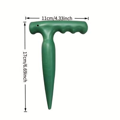 TEMU Green Plastic Long Handle Garden Seeder Tool For Easy Planting, Digging, And Soil Transplanting – Seedlings And Gardening Maintenance, Planting Equipment | Durable Gardening Tool Image