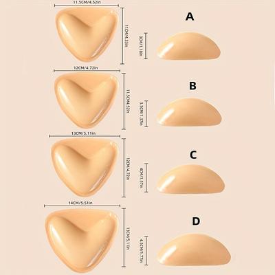 TEMU 1 Pair Of Double-sided Self-adhesive Silicone Bra Enhancers - Fit, Biocompatible, Ideal For Sports Bras, Swimwear, And Undergarments, Sports Bra Support | Biocompatible Material | Smooth Texture Image