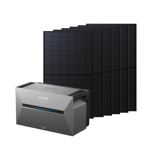 Anker SOLIX Solarbank 3 Pro + 6 panneaux solaires bifaciaux 500 W (3000 W au total)