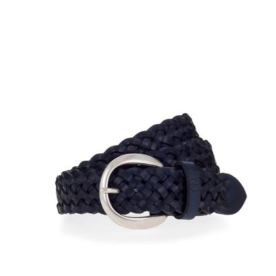 Flechtgürtel TAMARIS, Damen, Gr. 90, blau (navy), Rindsleder, Flechtoptik, unifarben, feminin,modisch,klassisch,sportlich, Gürtel, Individuell längenverstellbar, 3 cm breit Image