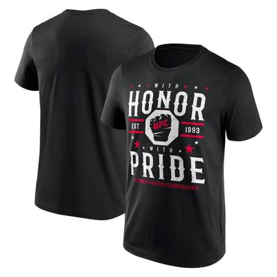 UFC With Honor With Pride T-Shirt - Black - Mens Image