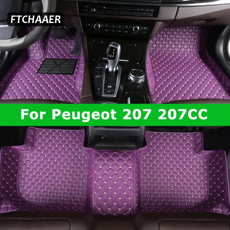 FTCHAAER Custom Car Fußmatten für Peugeot 207 207CC Auto Teppiche Fuß Coche Zubehör Image