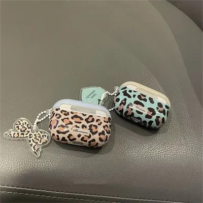 Farb blockierender Leoparden muster geeignet für Apple Airpods Pro 1., 2., 3. Generation Bluetooth-Kopfhörer hülle Schutzhülle Image