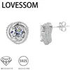 A pair of 925 silver 2 carat spiral moissanite classic elegant fashion versatile high quality men's