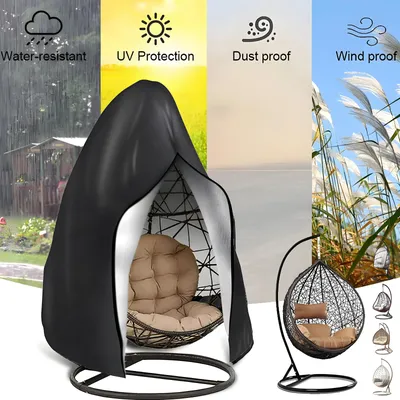 Hanging Chair Cover with Zipper Anti UV Sun Protector Outdoor Garden Swing Egg Chair Waterproof Rattan Seat Furniture Covers