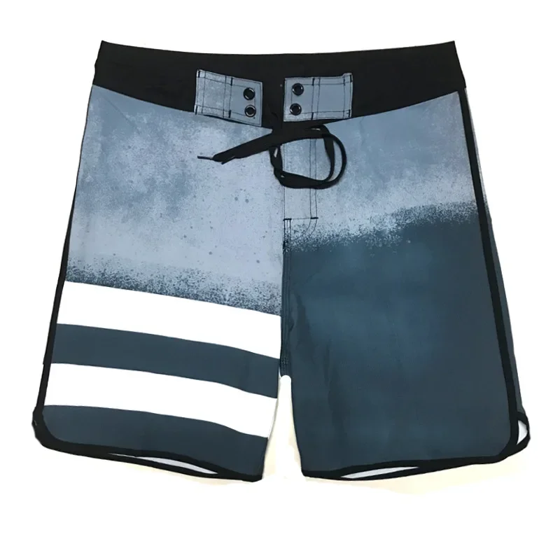 Beach Board Shorts schnell trocknen Sommer Siwmwear elastische Liner Slips gestreifte Badehose Gym Shorts männliche Strand tragen Laufs horts Image