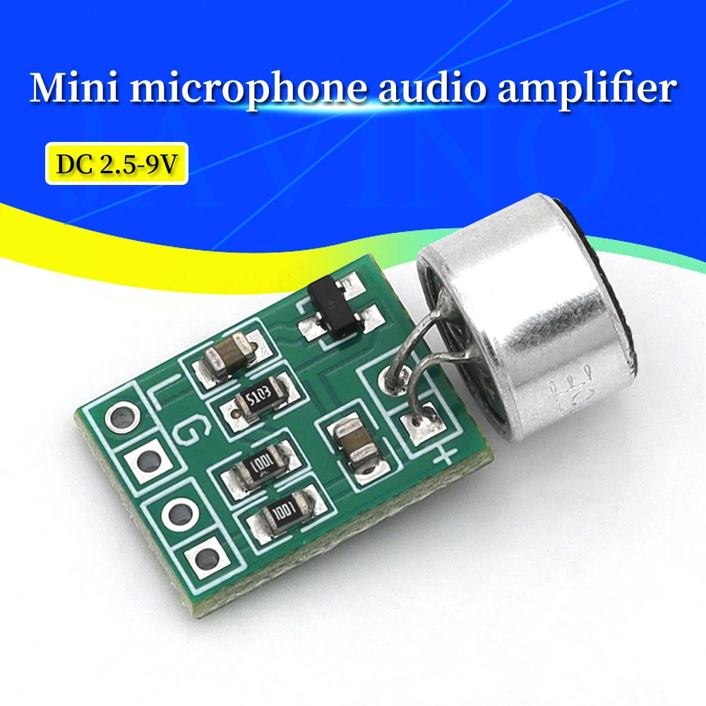 Javino 1-10 Stück Mini-Mikrofon-Audioverstärker-Modul, Lautsprecher-Platine, DC 2,5–9 V, 14 x 12 mm, Mikrofon-Zubehör Image