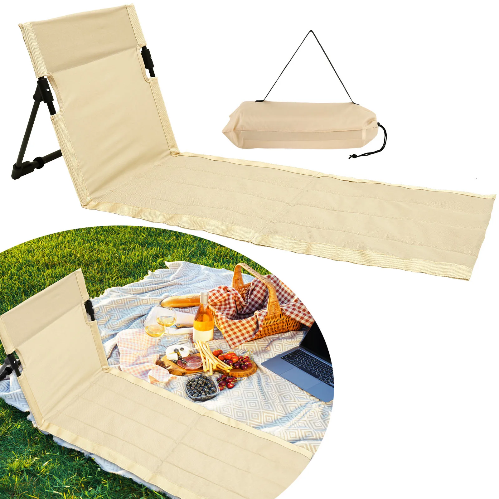 Outdoor Faltbare Camping Stuhl Oxford Tuch Camping Boden Stuhl Garten Park Einzigen Faul Stuhl Rückenlehne Kissen Picknick Zurück Stuhl