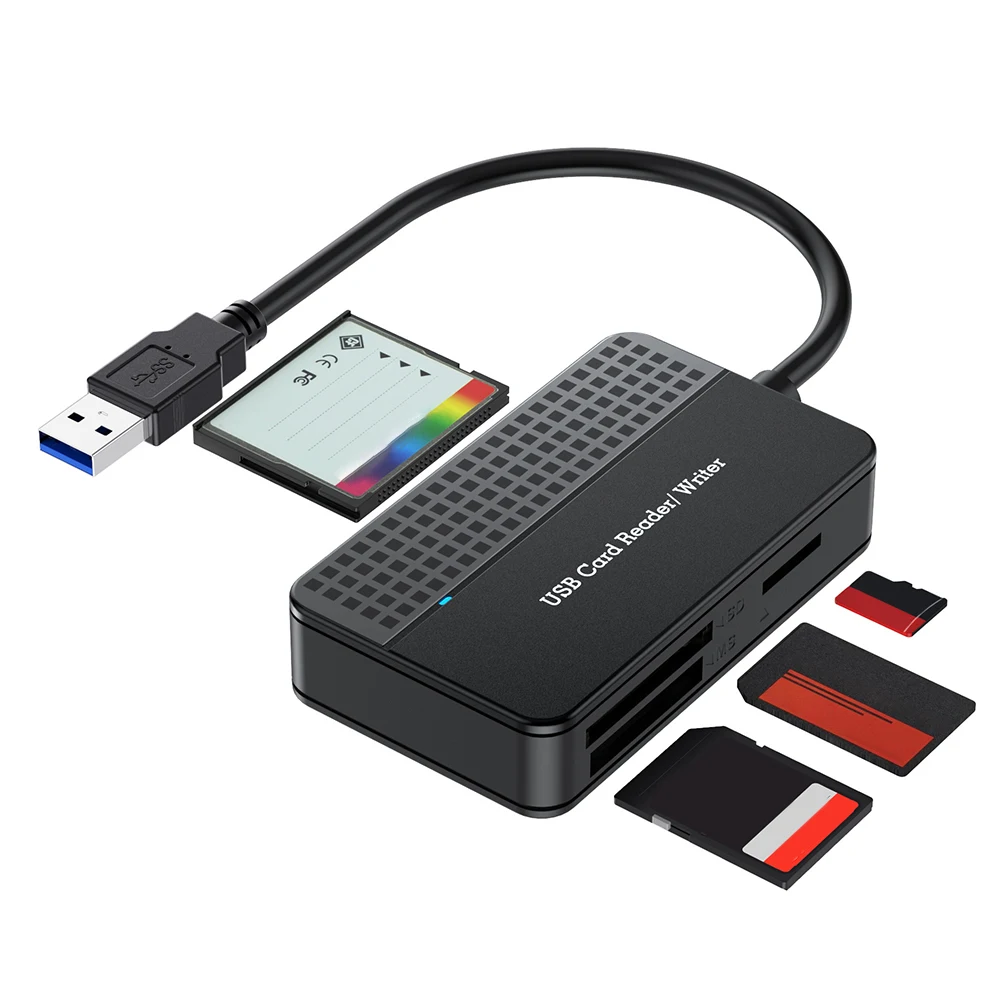 USB 3.0 Typ C USB-Kartenleser 4 in 1 Flash-Kartenadapter 5 Gbit/s Speicherkarten-Schreiber 20 cm Kabel SD TF CF MS Image